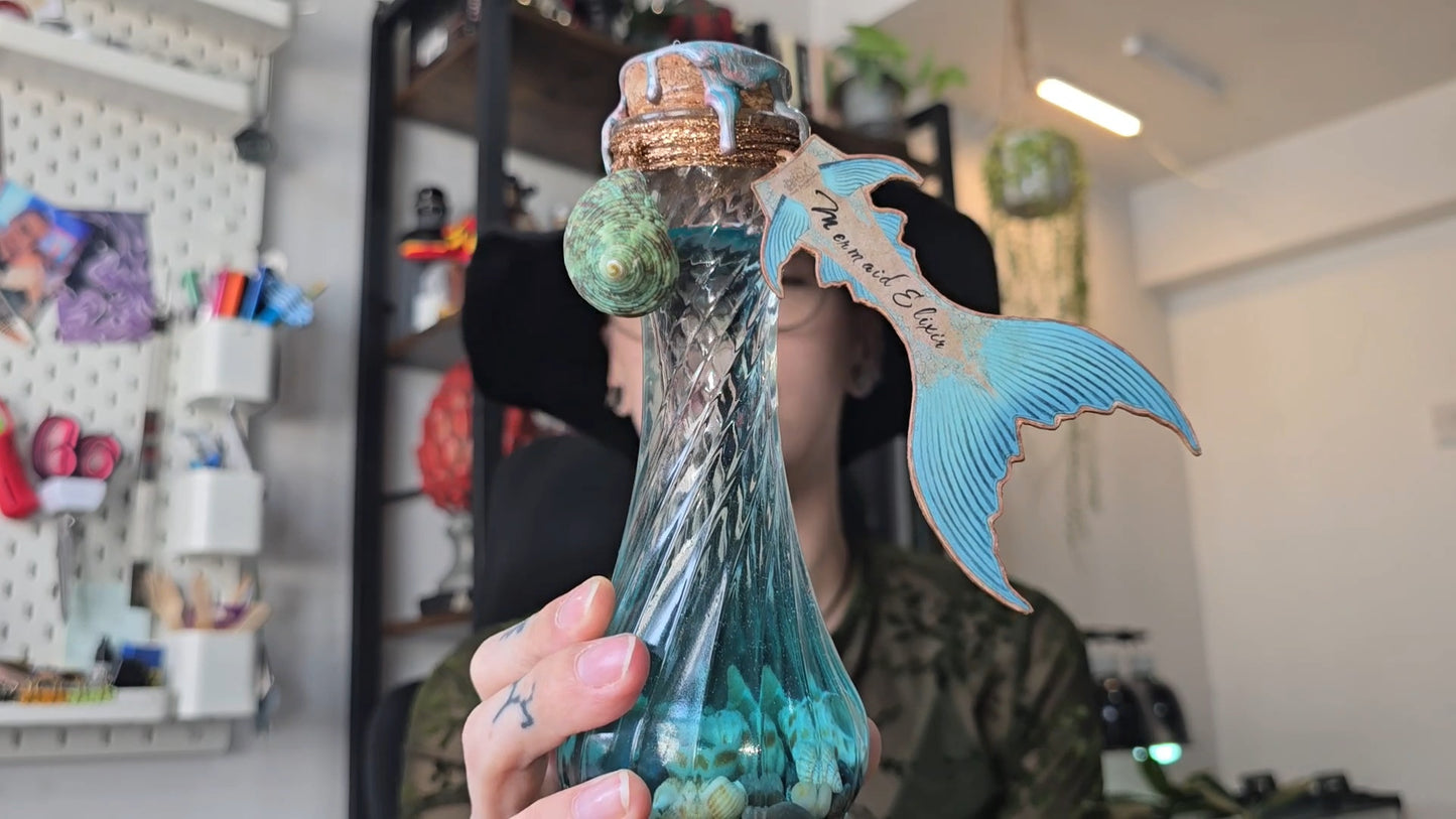 Artisan Mermaid Elixir Kit – DIY Mystical Ocean Curio | Handmade Craft