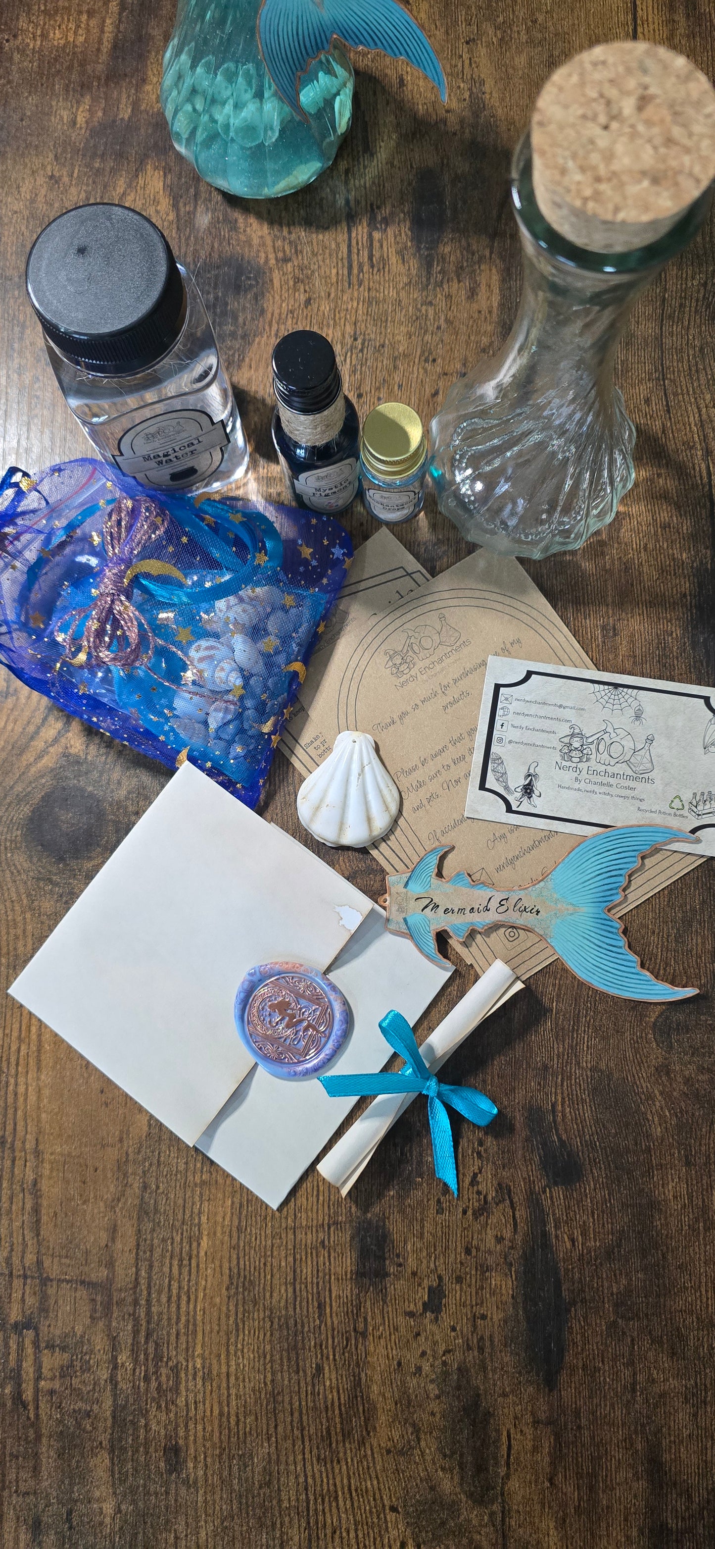 Artisan Mermaid Elixir Kit – DIY Mystical Ocean Curio | Handmade Craft