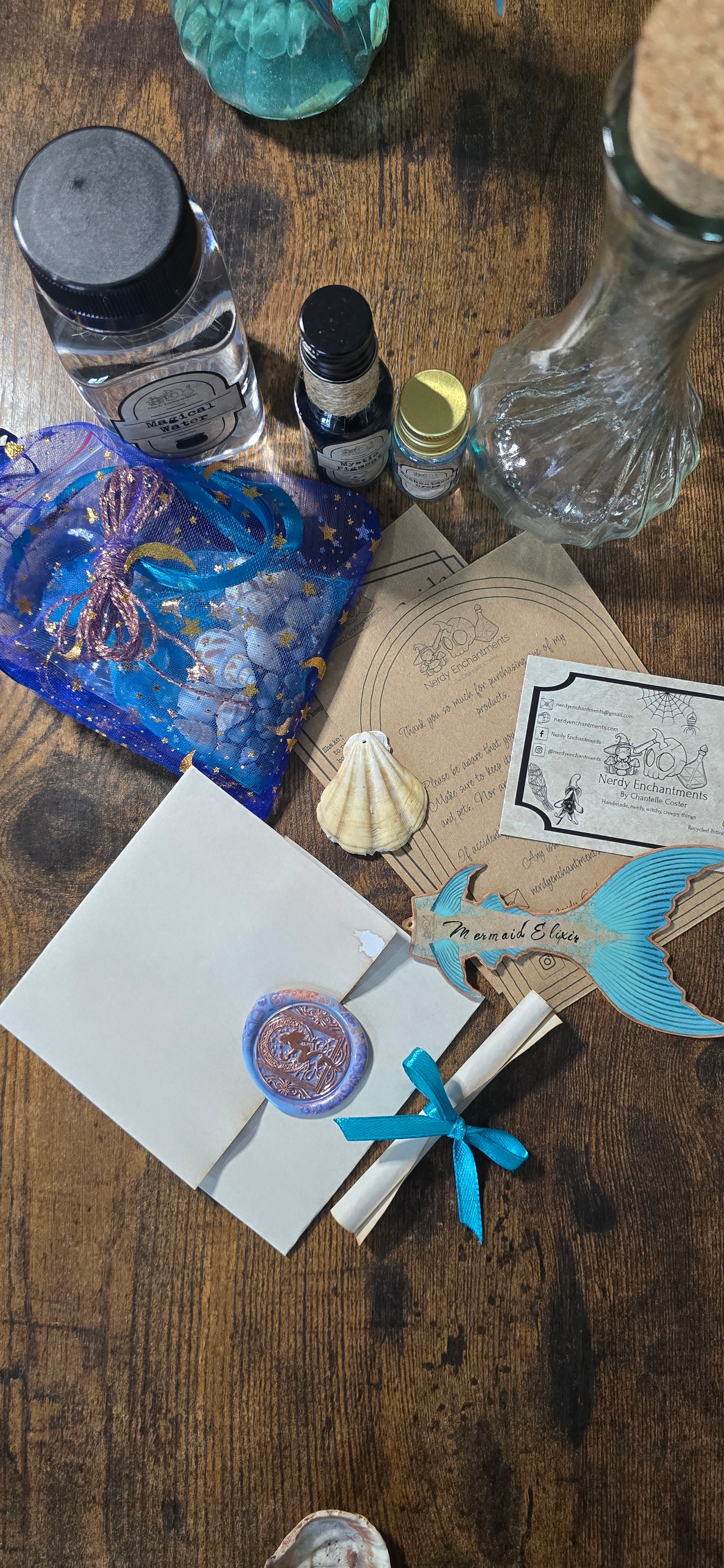 Artisan Mermaid Elixir Kit – DIY Mystical Ocean Curio | Handmade Craft