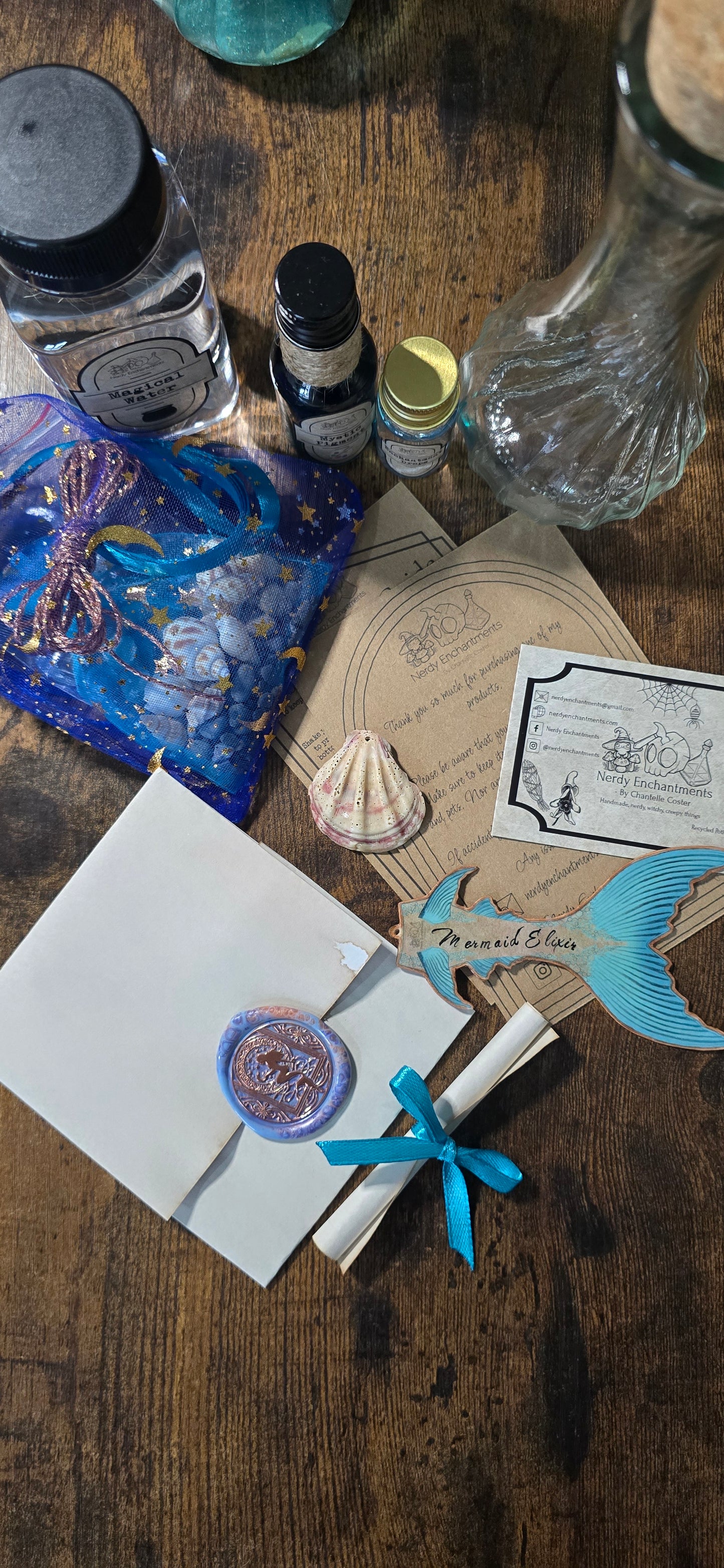 Artisan Mermaid Elixir Kit – DIY Mystical Ocean Curio | Handmade Craft