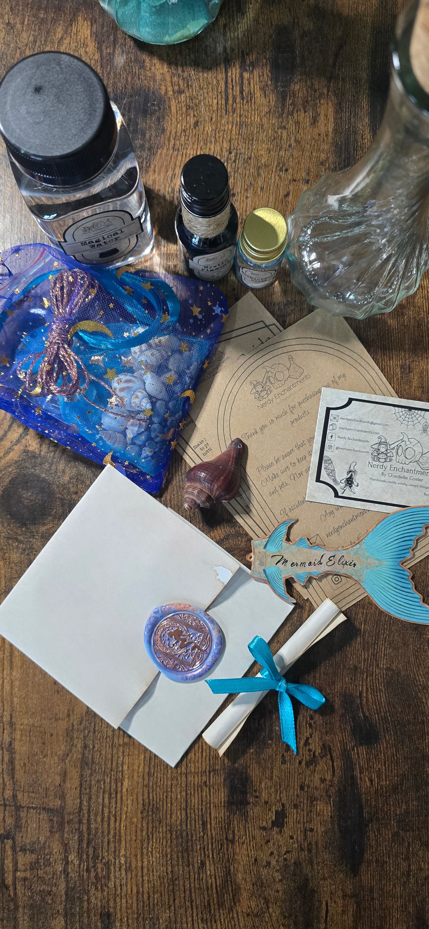 Artisan Mermaid Elixir Kit – DIY Mystical Ocean Curio | Handmade Craft