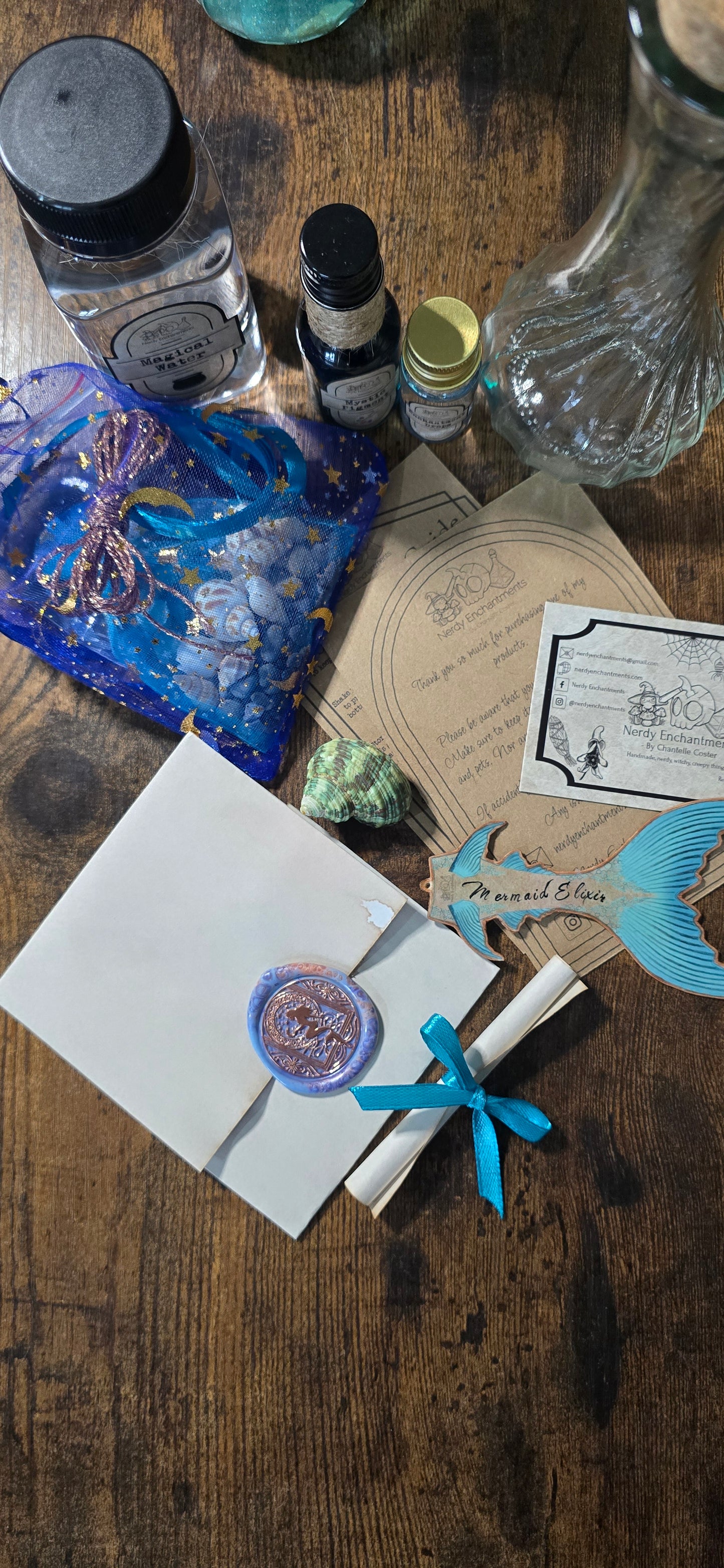 Artisan Mermaid Elixir Kit – DIY Mystical Ocean Curio | Handmade Craft