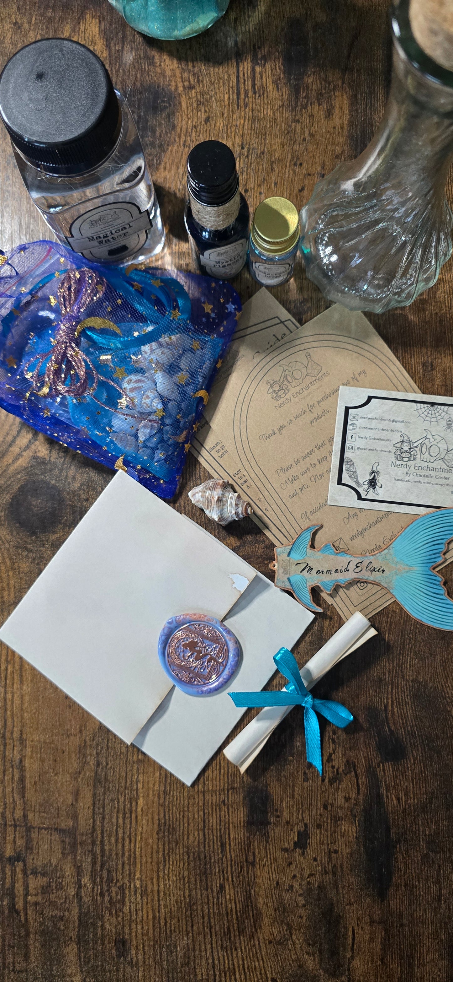 Artisan Mermaid Elixir Kit – DIY Mystical Ocean Curio | Handmade Craft