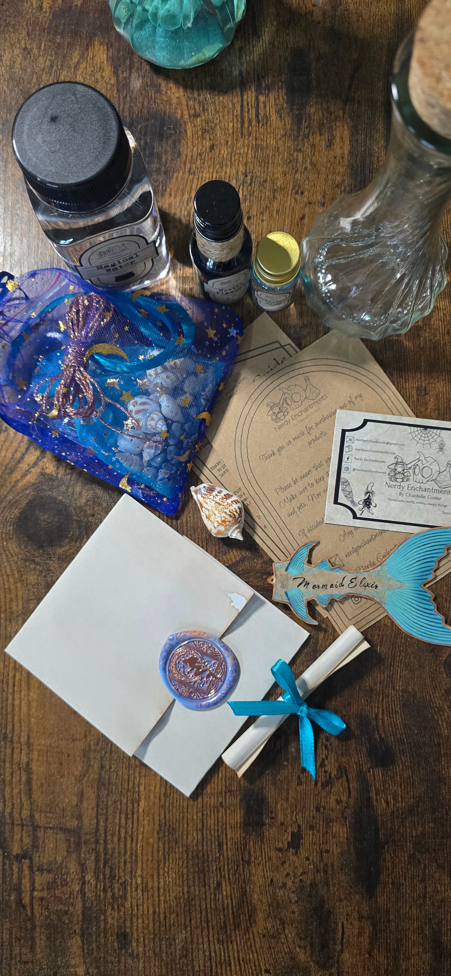 Artisan Mermaid Elixir Kit – DIY Mystical Ocean Curio | Handmade Craft