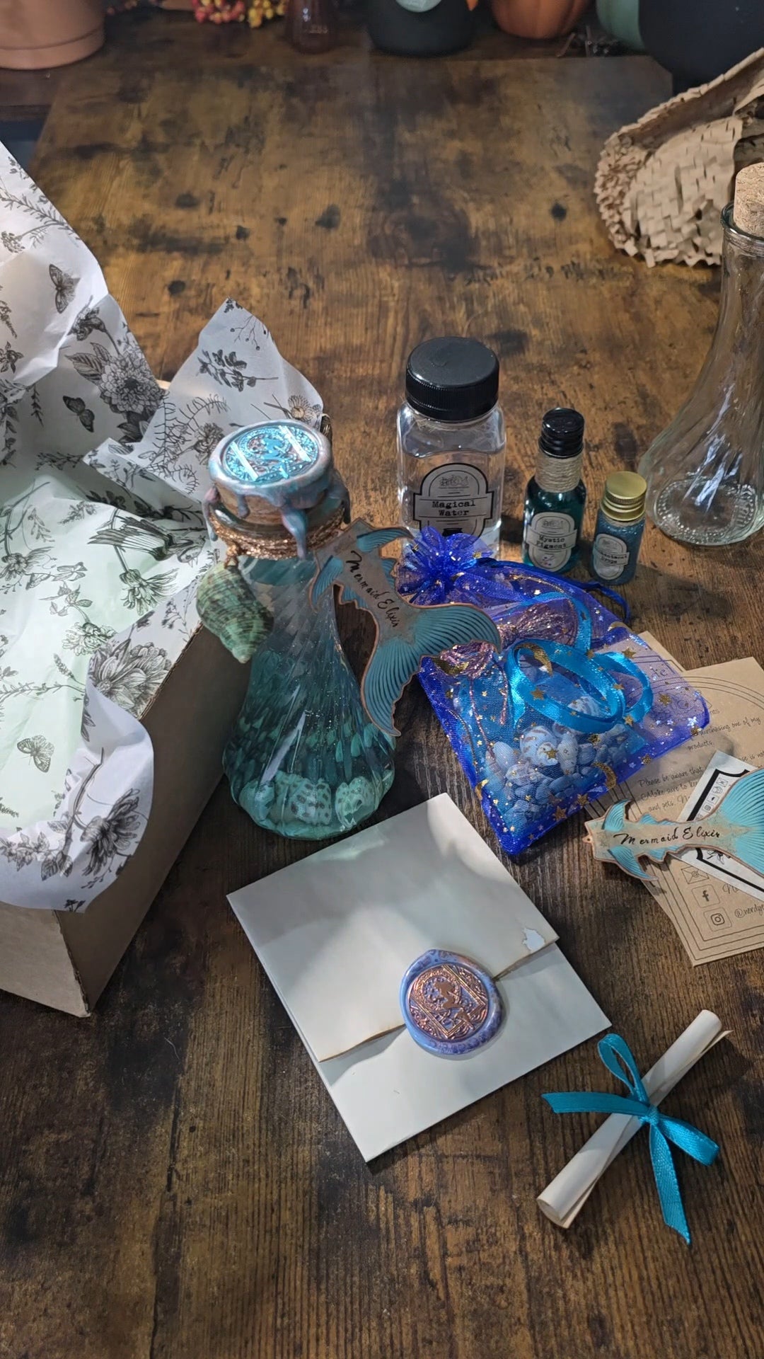 Artisan Mermaid Elixir Kit – DIY Mystical Ocean Curio | Handmade Craft