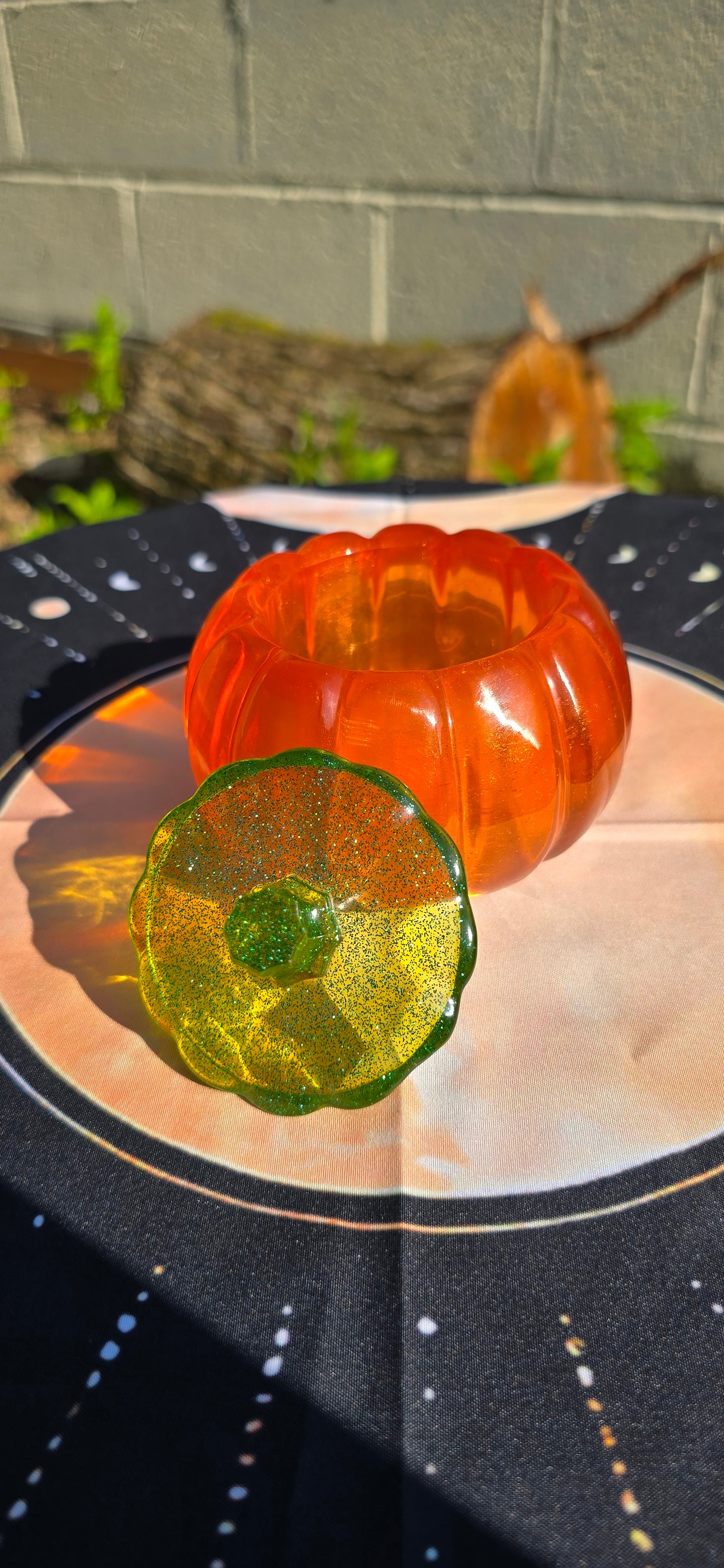 Resin Pumpkin Jar