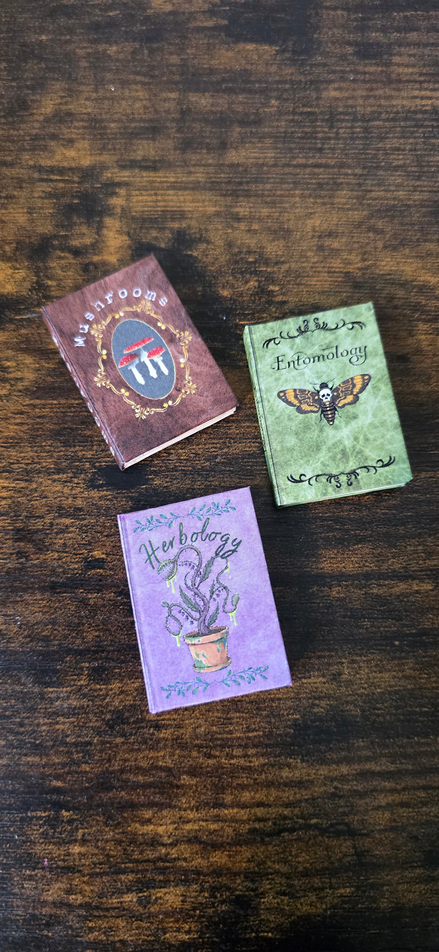 Miniature Green Witch Book Bundle of 3 | 1:6 Scale Dollhouse Herbology & Foraging, PDF Download