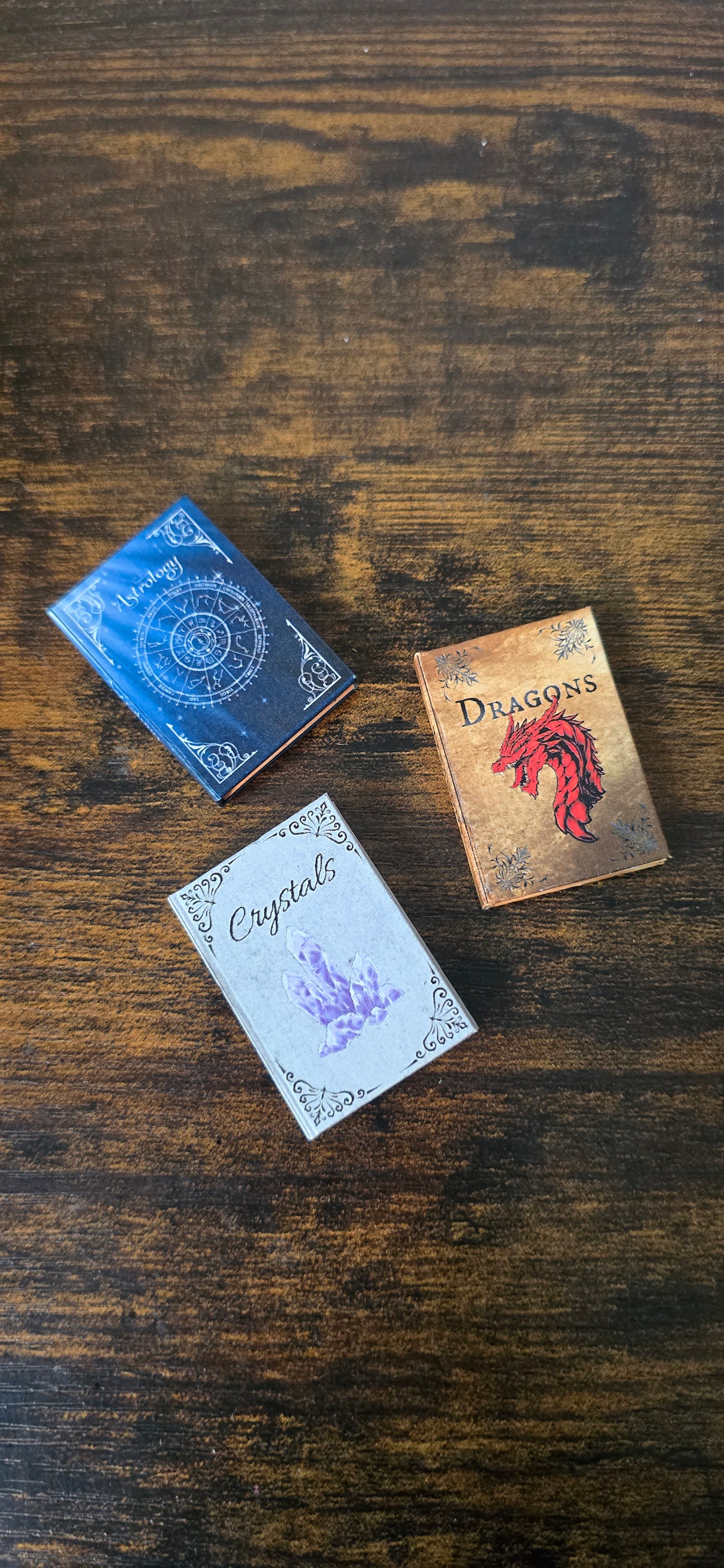 Miniature Celestial Wizard Books Bundle of 3 | 1:6 Scale Dollhouse Astrology & Crystals, PDF Download